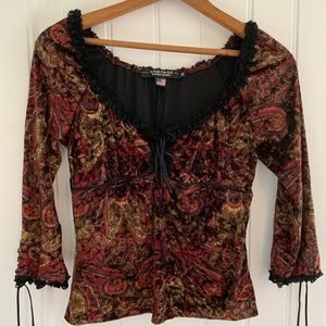 Vintage Rampage ribbon laced top size medium